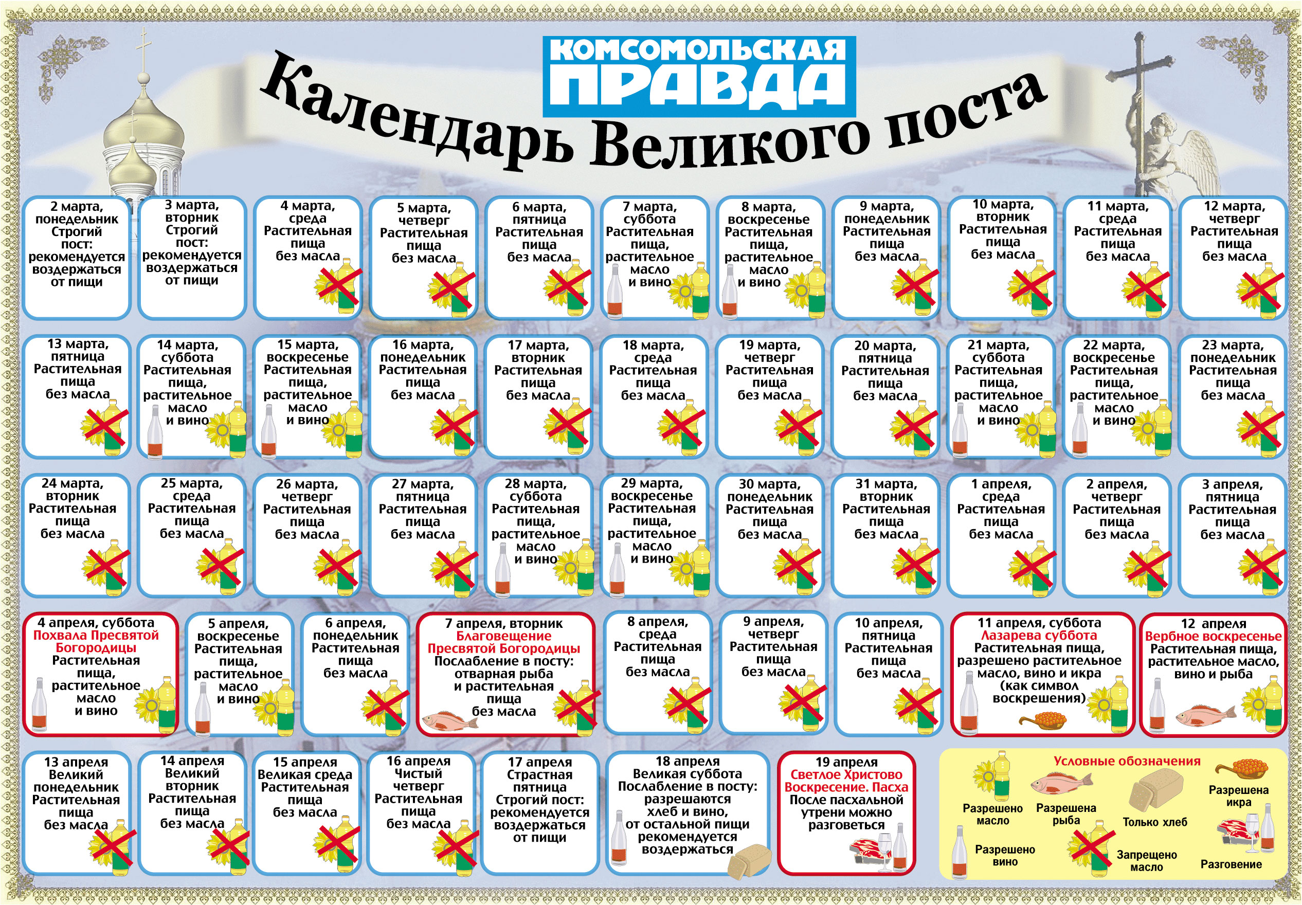 Православный церковный календарь 2022 г.